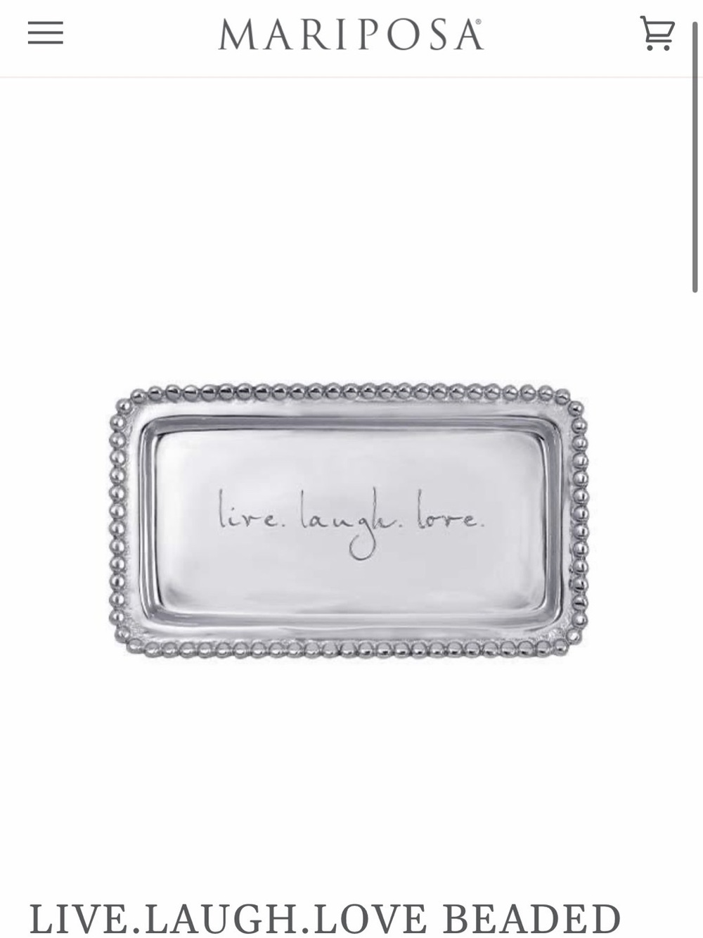 NEW Mariposa Silver Recycled Aluminum Tray Wedding Gift - Picture 4 of 4